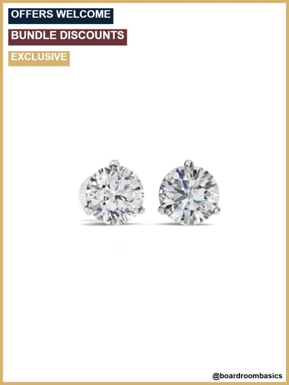 14K Gold Natural Diamond Stud Earrings Screw Back Solitaire Fine Jewelry